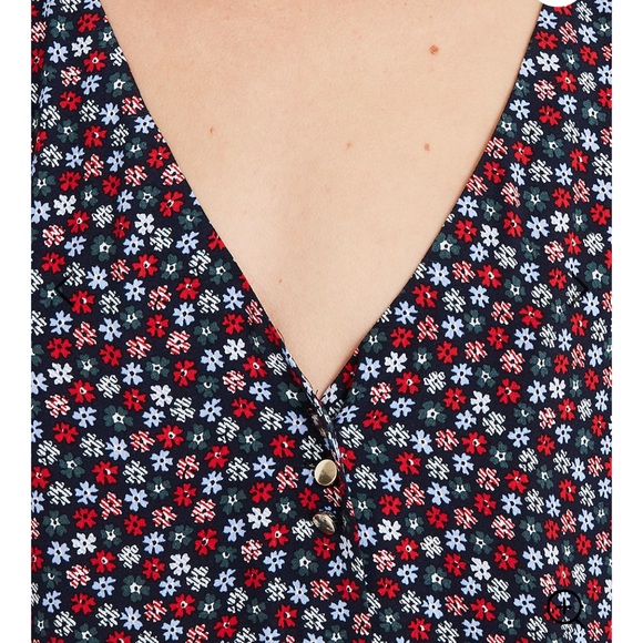 Madewell button-front mini dress in petite blooms - Picture 3 of 9